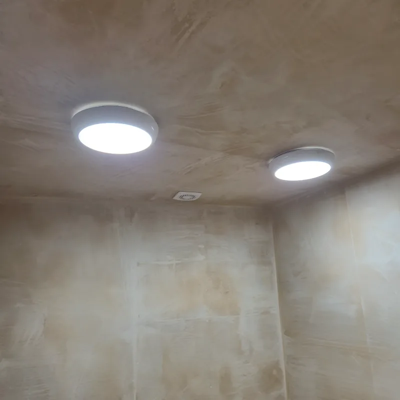 New LED ceiling lights fitted in a freshly finished interior