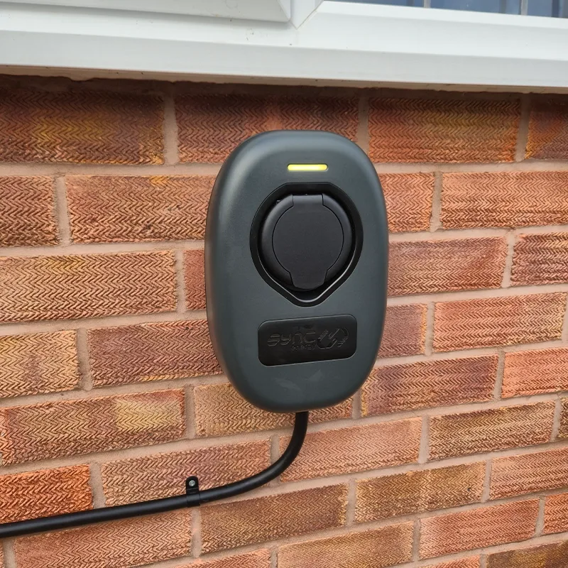 Domestic EV wall charger installed on a West Midlands home